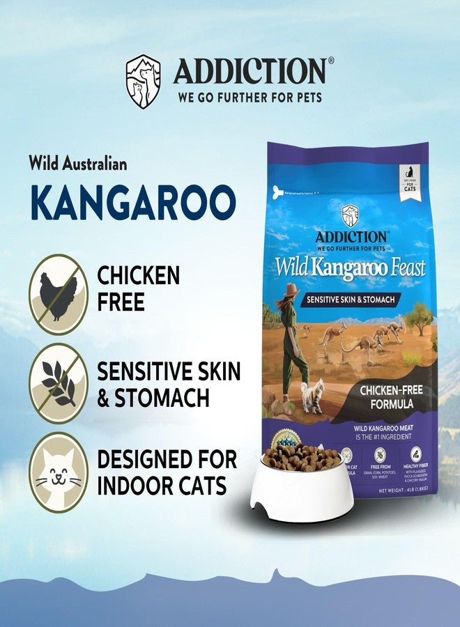 Addiction Wild Kangaroo Feast Dry Cat Food – Limited Ingredients, Novel Protein for Cats with Sensitive Skin & Stomach – Chicken Free & Grain-Free - Made in New Zealand 4lb - Image 3